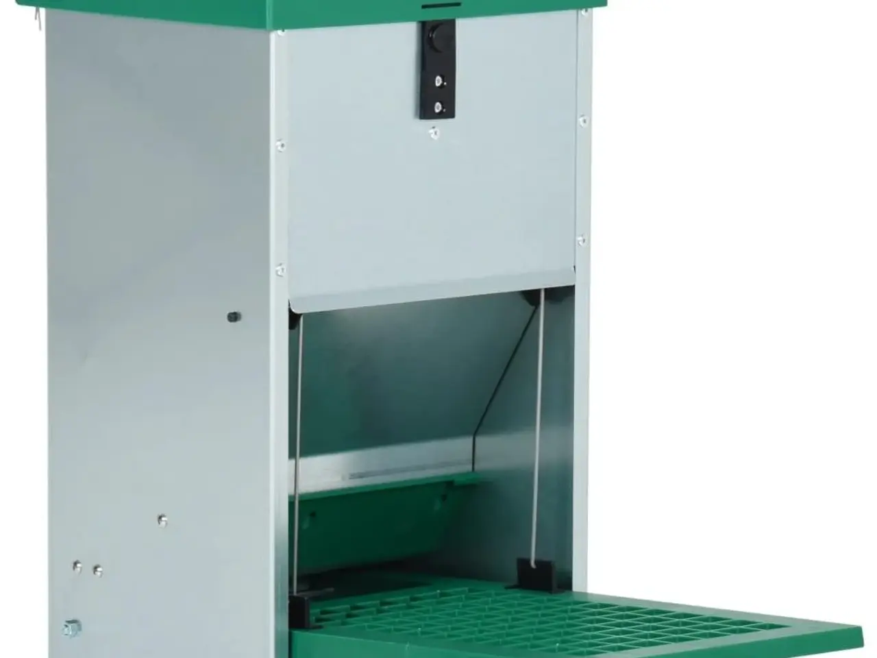 Billede 1 - Automatisk foderautomat til fjerkræ 8 kg med trædeplade