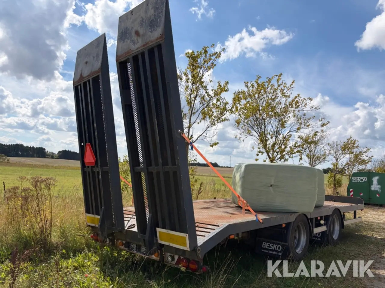 Billede 3 - Maskintrailer HFR PE 2X100 2-akslet med hydrauliske ramper