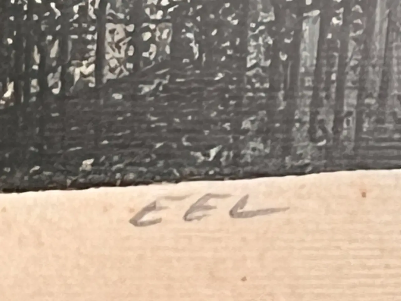 Billede 3 - Original grafik af Knud Eel – stemningsfuldt motiv