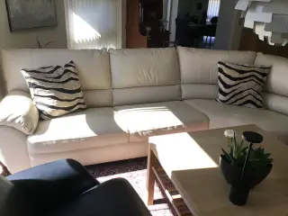 Flot skindsofa, uden ridser/pletter/ huller/røg