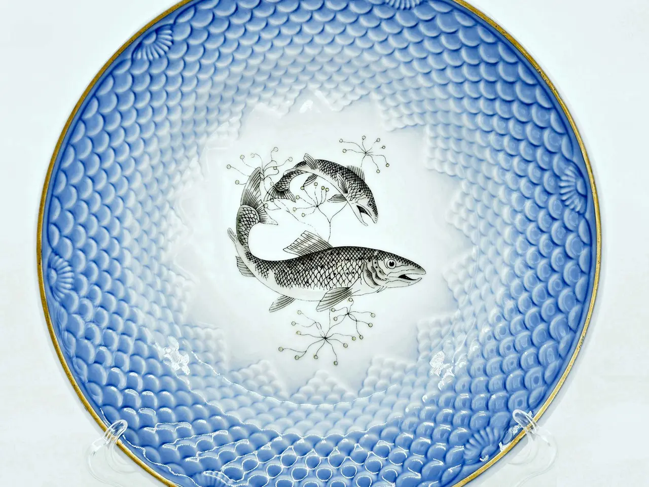 Billede 6 - Blå Tone Hotelporcelæn Fisketallerken Porcelæn