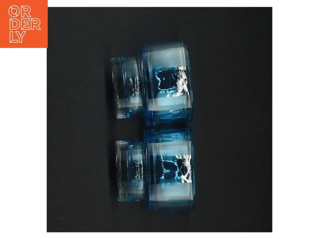 Billede 3 - Blå/turtis glasvasesæt (str. 7 x 8 cm)