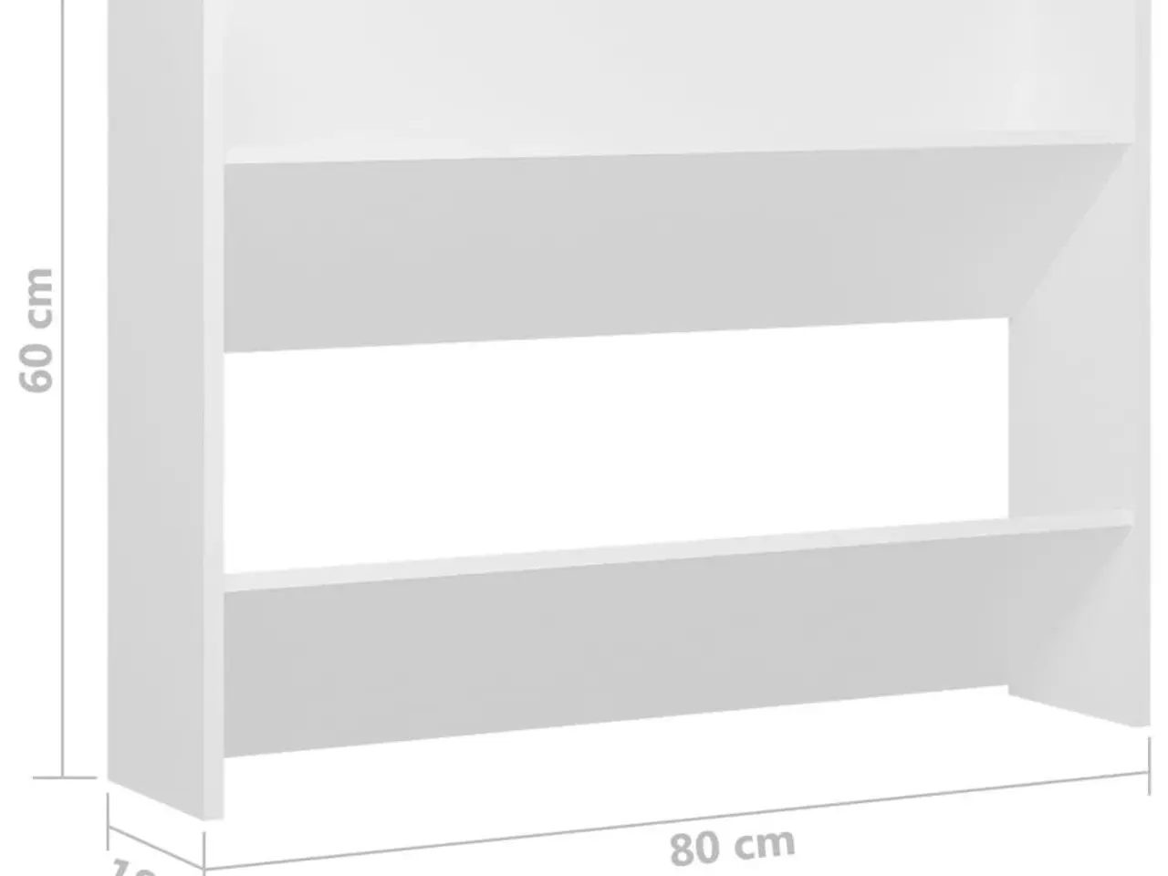 Billede 8 - Væghængt skoskab 2 stk. 80x18x60 cm konstrueret træ hvid