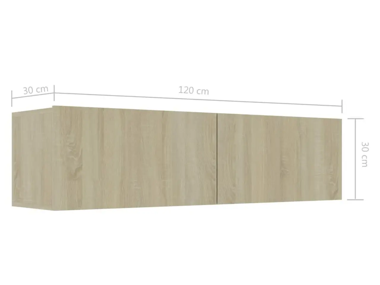 Billede 8 - Tv-bord 120x30x30 cm konstrueret træ sonoma-eg