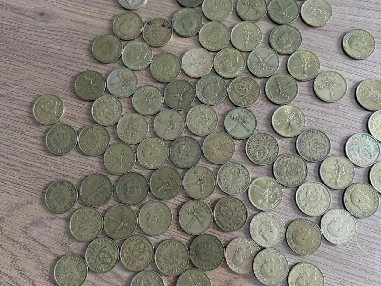 Billede 1 - Gule 1kr - blandede