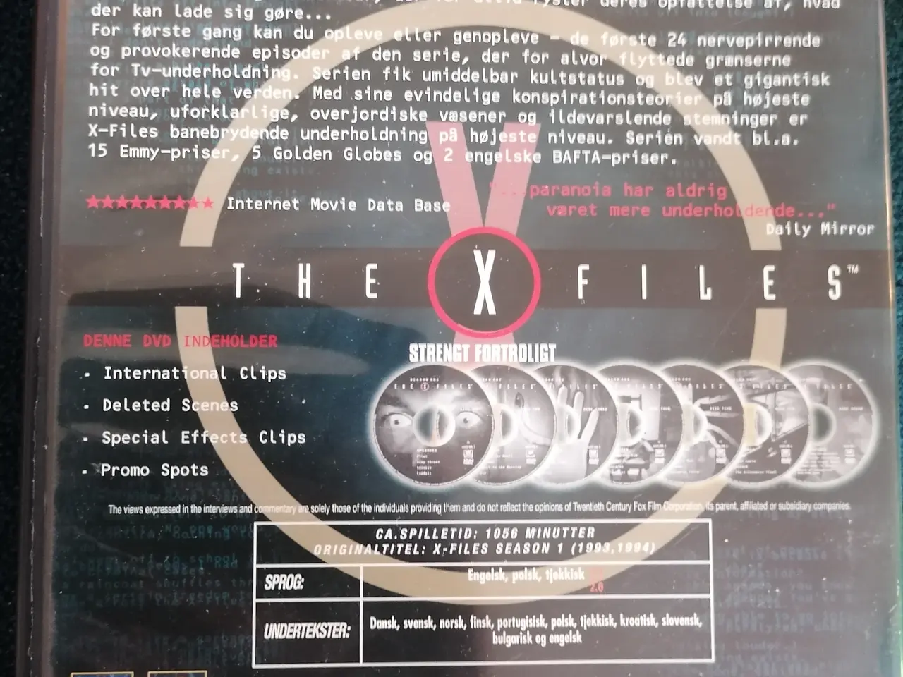 Billede 2 - Strengt Fortroligt/The X-Files Sæson 1