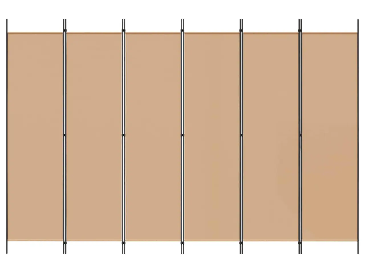 Billede 4 - 6-panel rumdeler i stof - beige, 300 × 200 cm, sammenklappelig