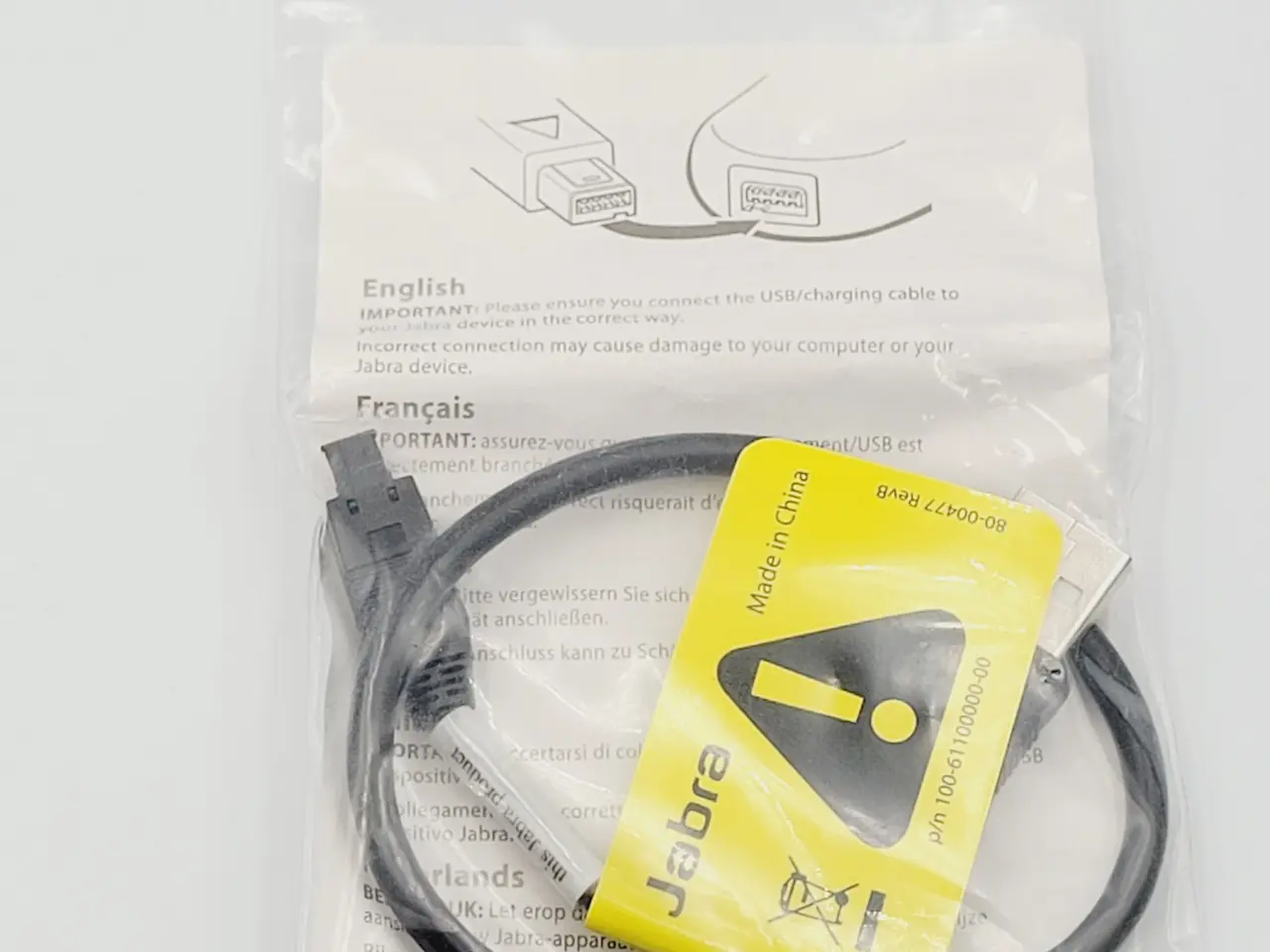 Billede 2 - ⭐️· 🎧 Original Jabra USB/Opladningskabel Helt Ny