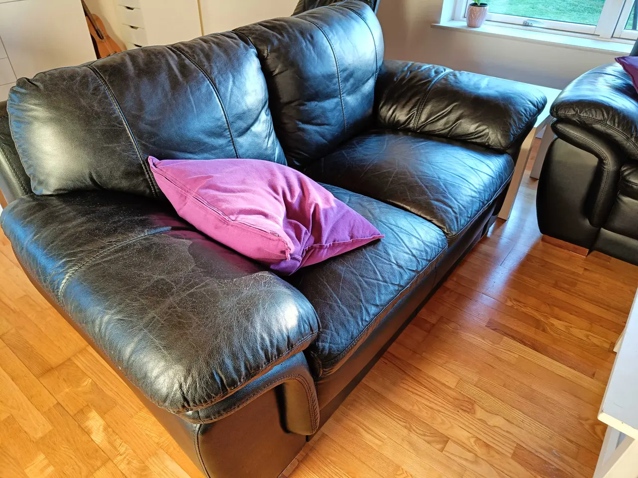 Billede 1 - 2 + 3 personers lædersofa