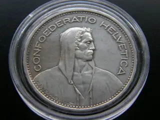 Schweiz 5 Francs 1935 B Sølv KM#40