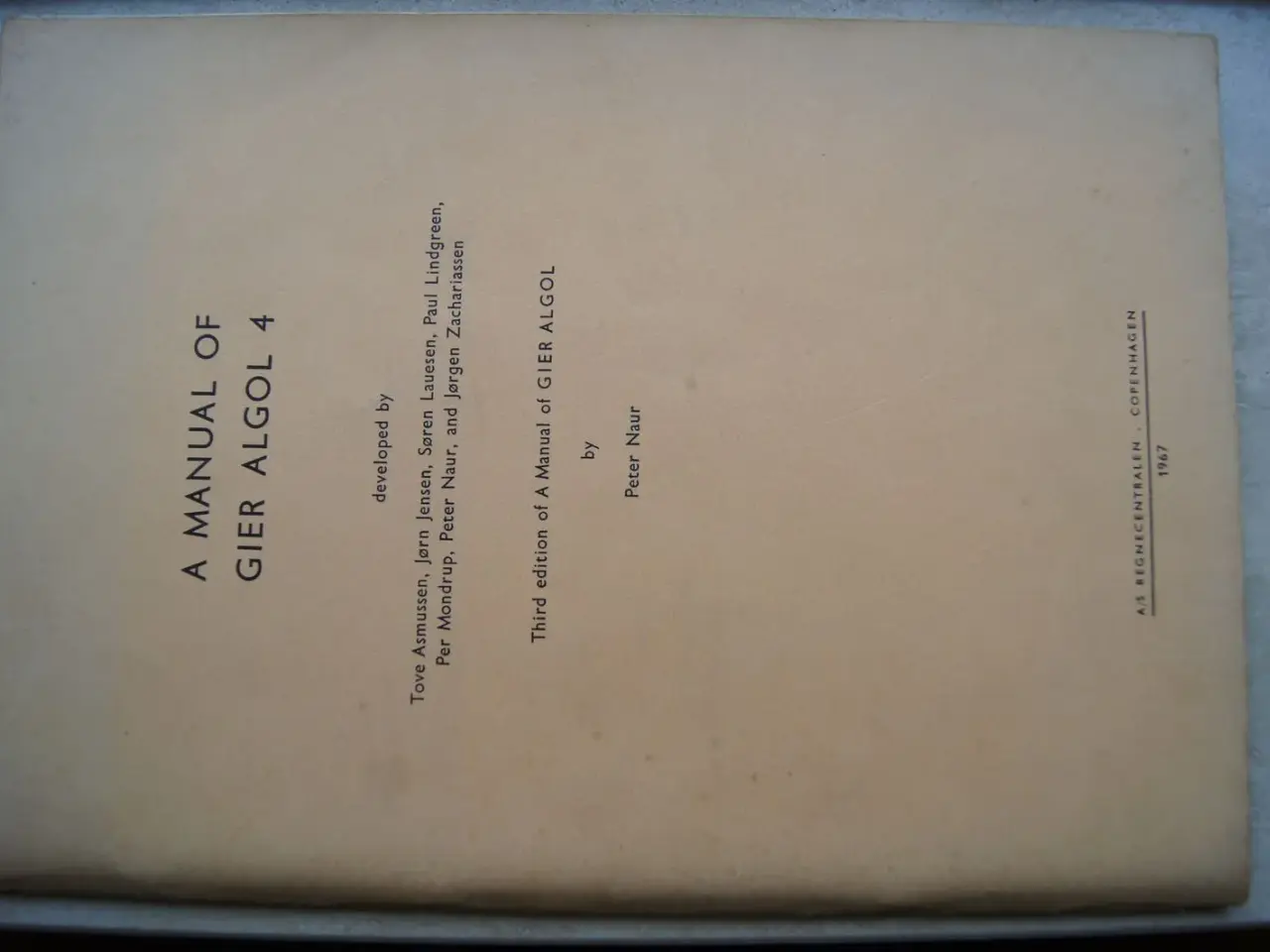 Billede 1 - Asmussen et al, A manual of Gier algol 4