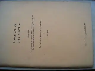 Asmussen et al, A manual of Gier algol 4