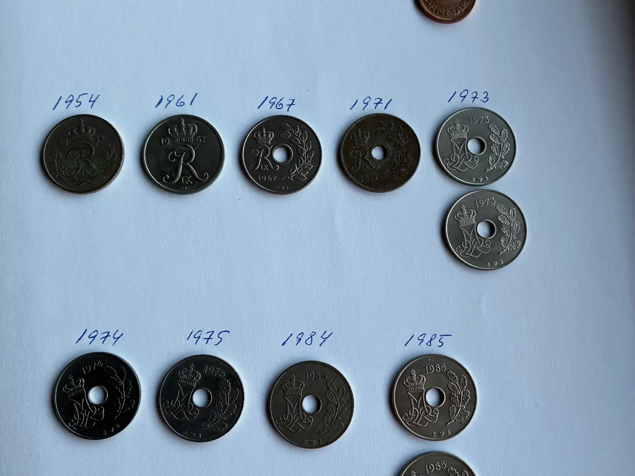 Billede 2 - Danske 25 ører, 31 styk (19 stk. + 12 stk.)