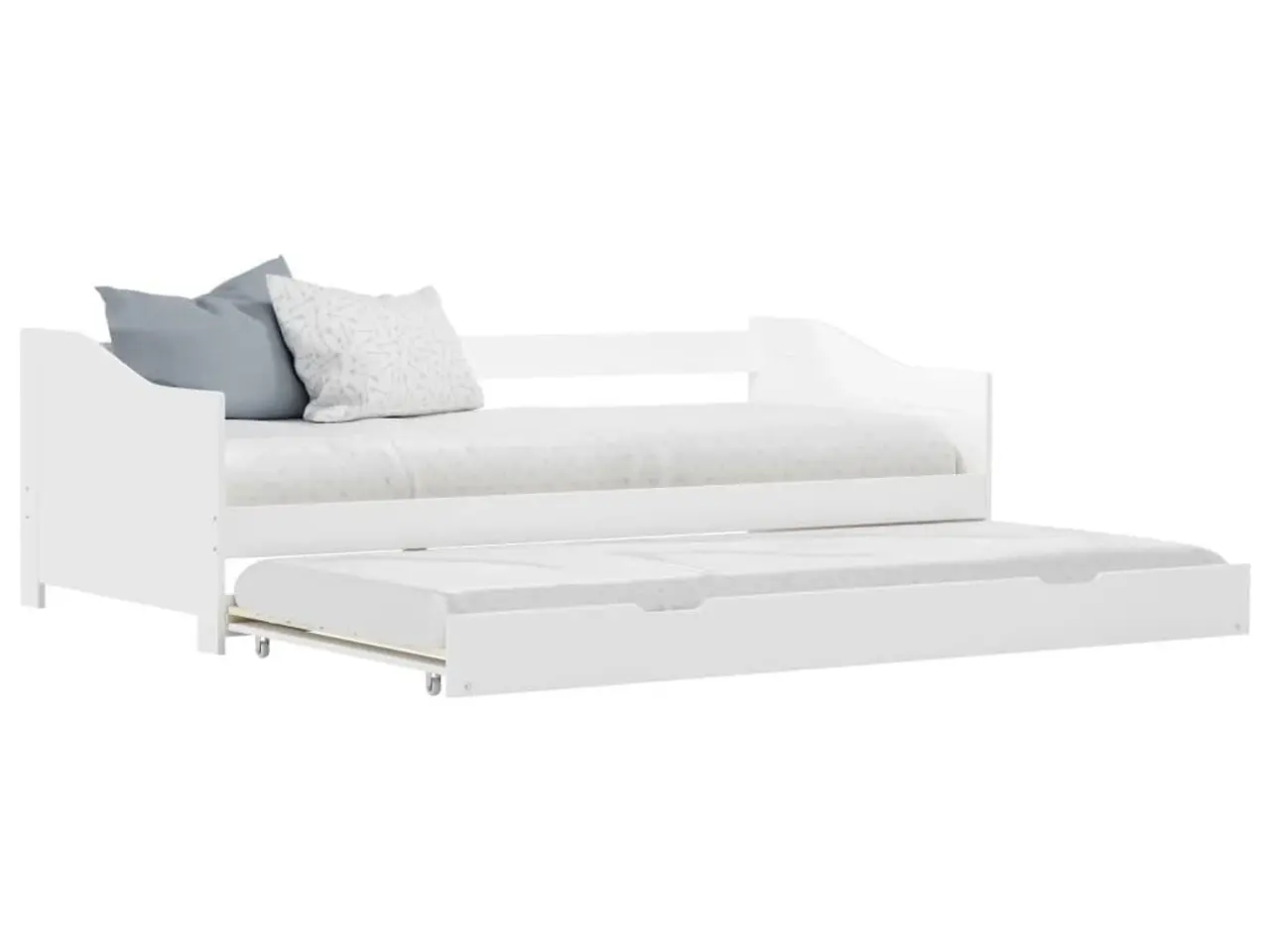 Billede 1 - Udtræksseng i fyrretræ 90 x 200 cm - hvid