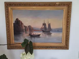 Smukt, unikt, elegant oliemaleri fra 1800-tallet