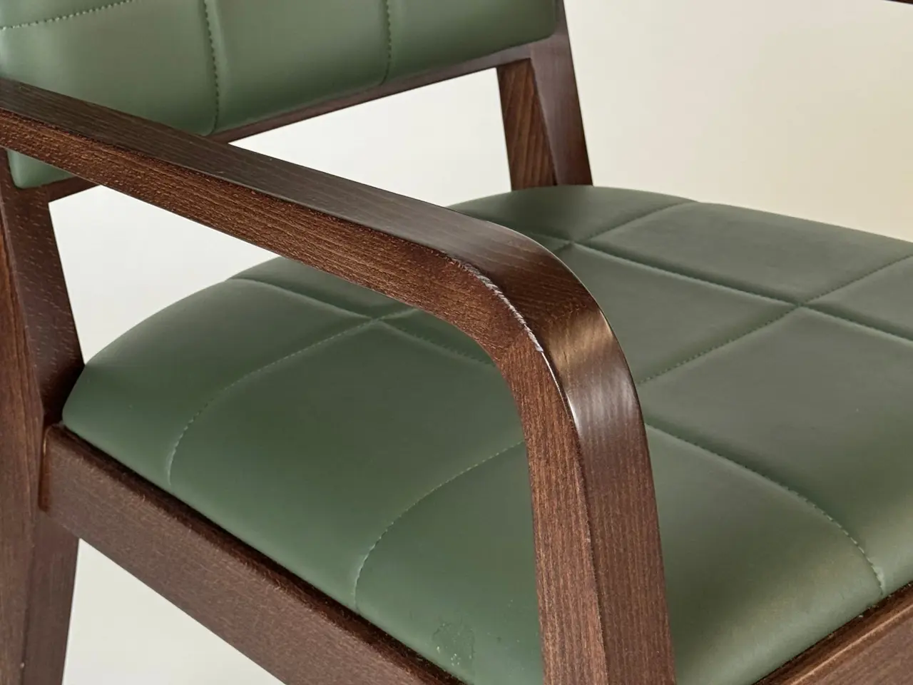 Billede 7 - More Contract Cibelle M618 PQ Stol – Grøn med Brun Stel