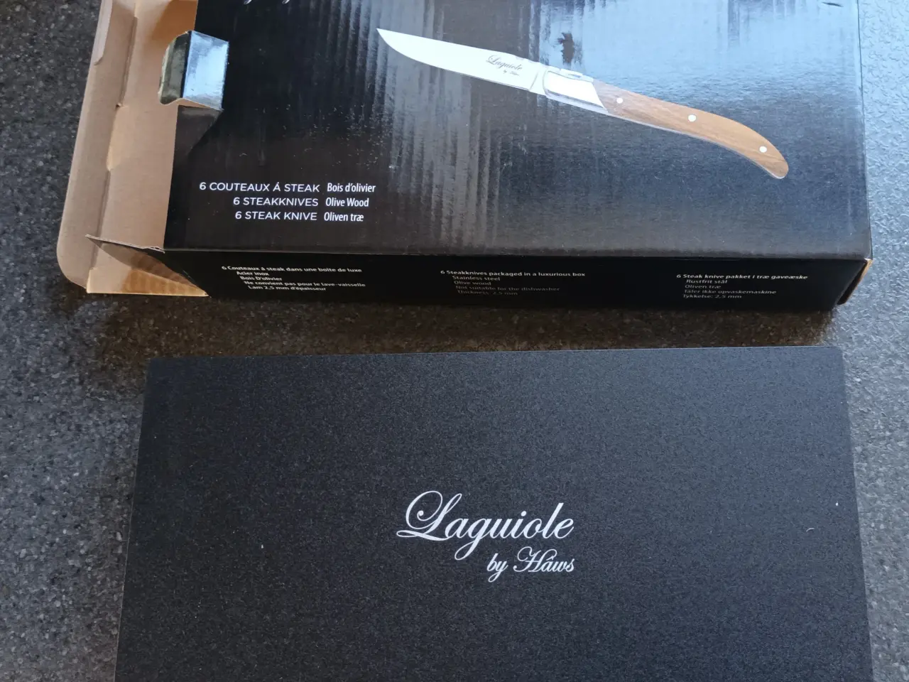 Billede 4 - Steak knive 6 stk i rustfri stål med oliventræ skæ