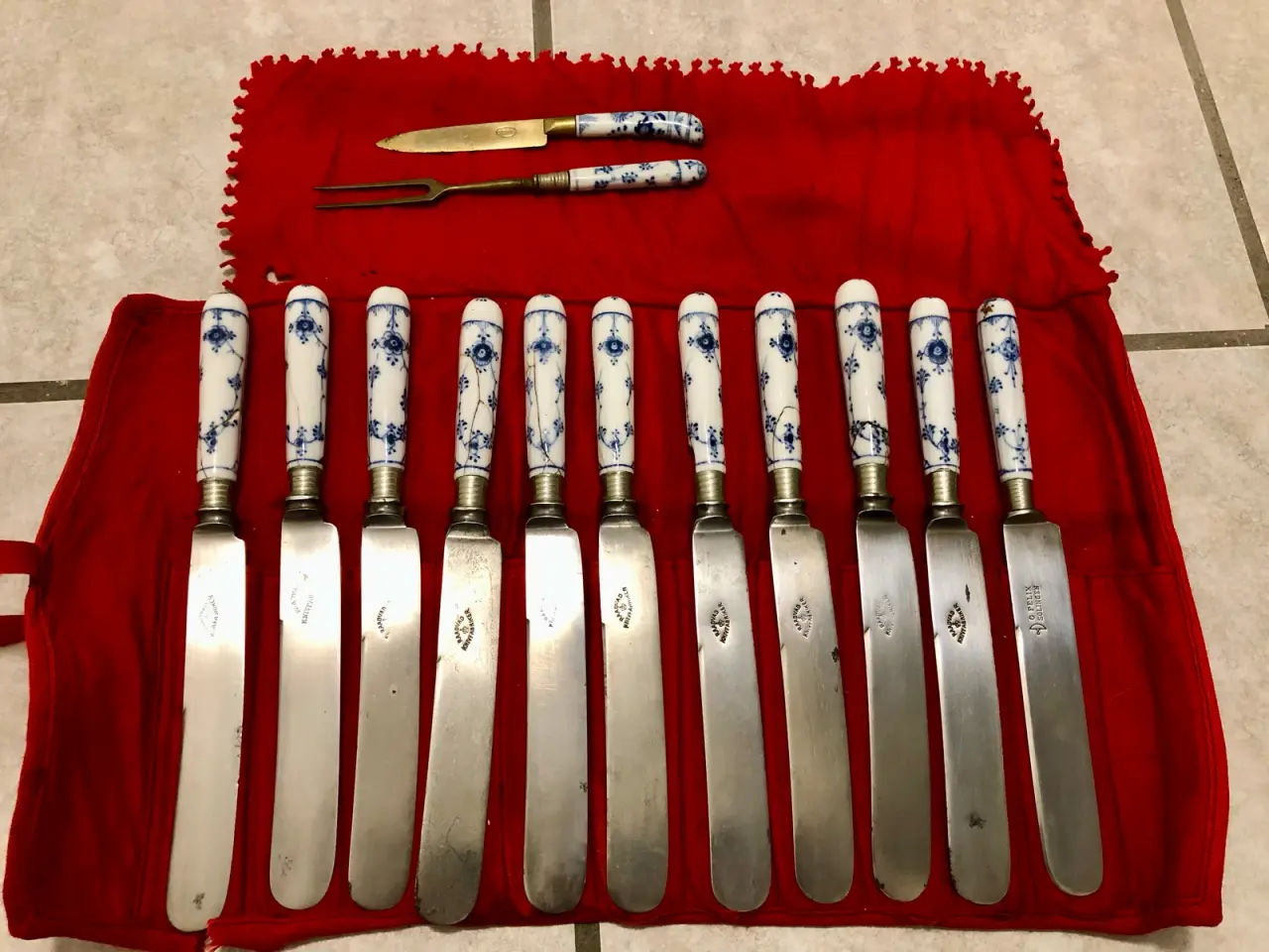 Billede 1 - Royal Copenhagen musselmalede knive