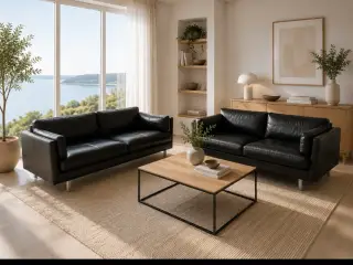 Skalma Bonn 2x3 Pers.Sofaer i sort okselæder 625.