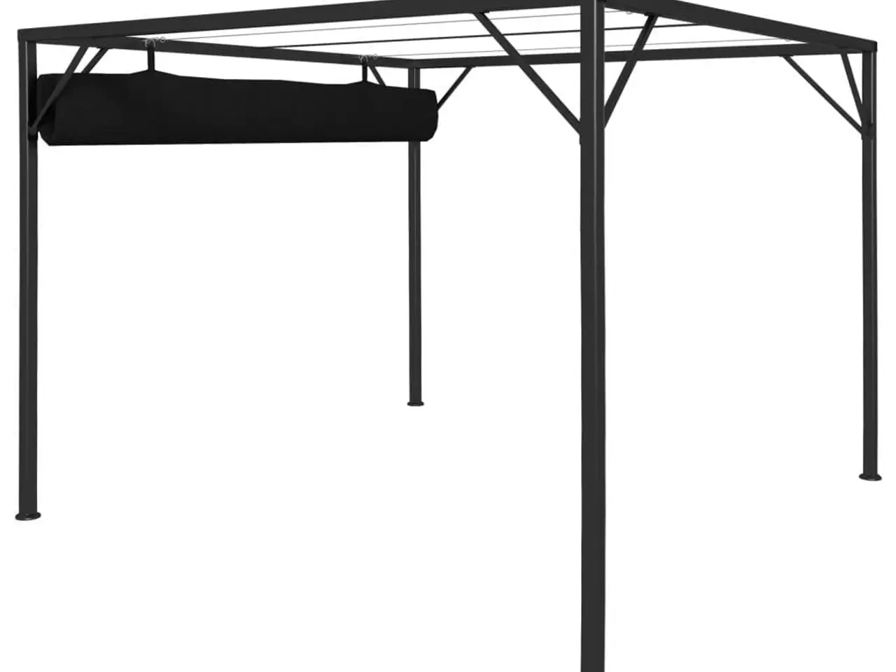 Billede 5 - Pavillon med sammenrulleligt tag 3x3 m antracitgrå