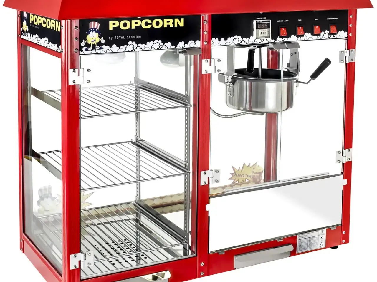 Billede 2 - Popcornmaskine med dobbelt montre – rød