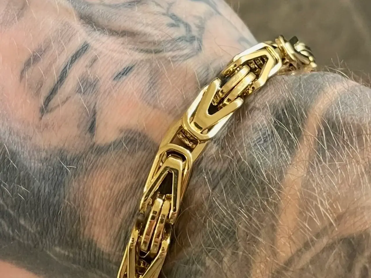 Billede 1 - 8mm 14k goldfilled kongekæde armbånd
