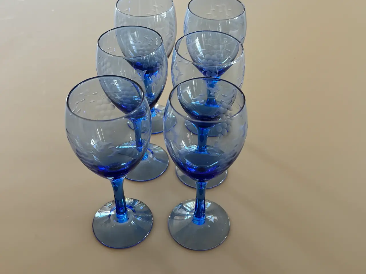 Billede 1 - Franske hvidvinsglas blå