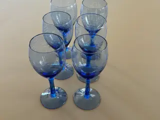 Franske hvidvinsglas blå