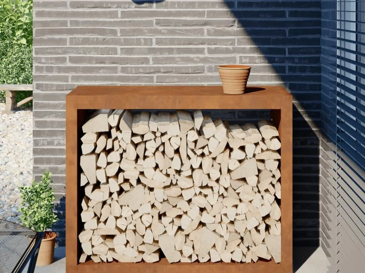 Billede 1 - Brændereol 100x40x80 cm i vejrbestandigt stål