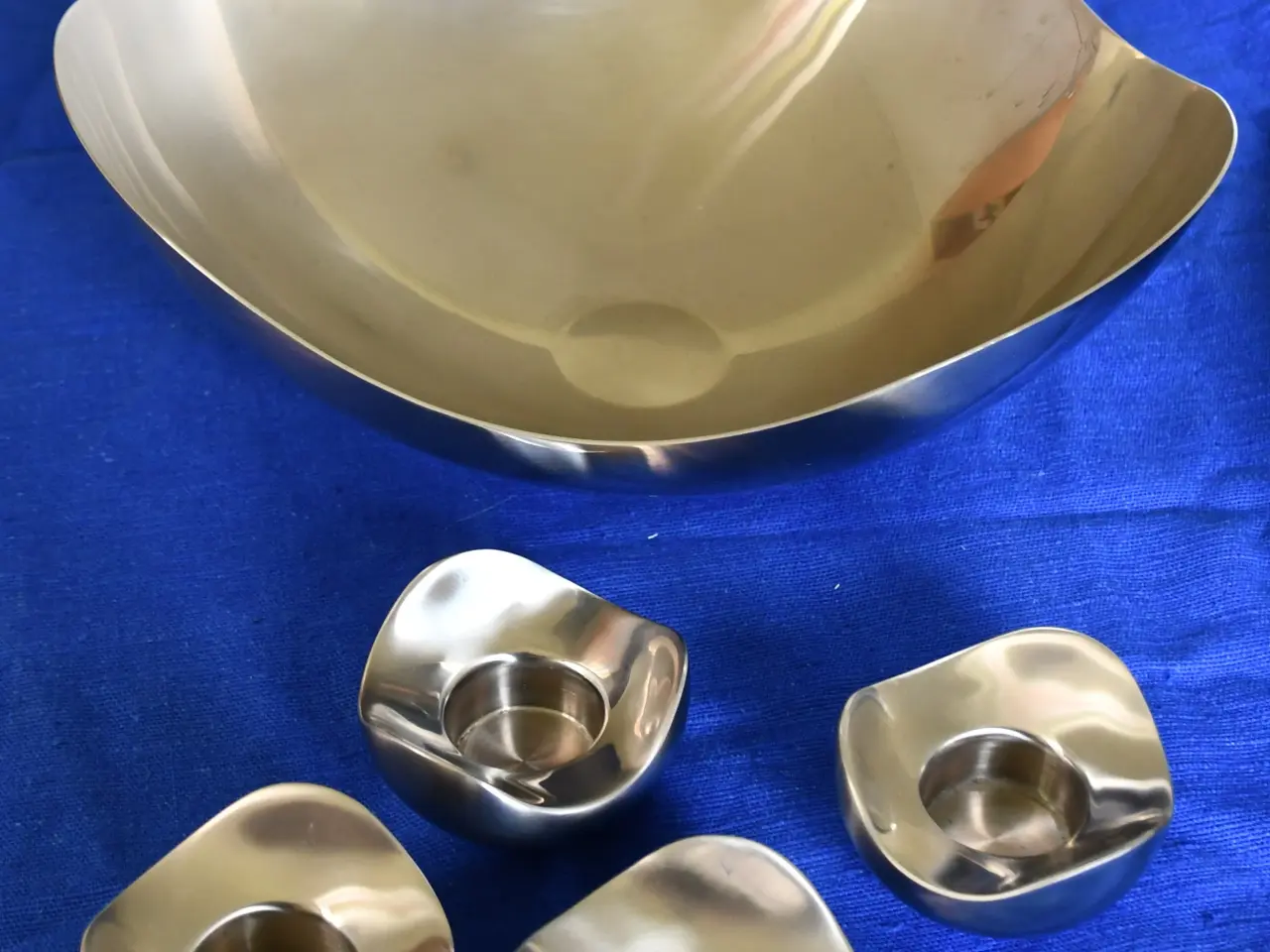 Billede 1 - Georg Jensen Bloom skål + 4 lysestager