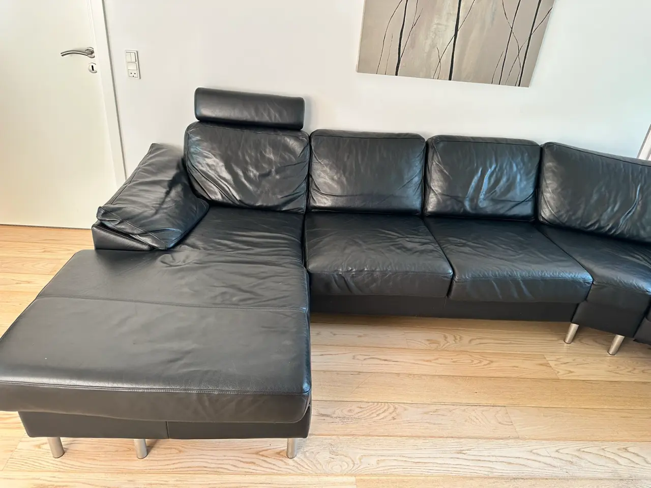 Billede 3 - Læder sofa med chaiselong
