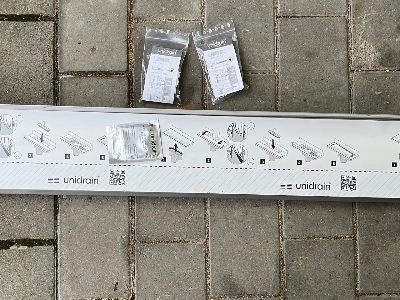 Billede 1 - Unidrain afløbsarmatur 1000 mm, mod bagvæg