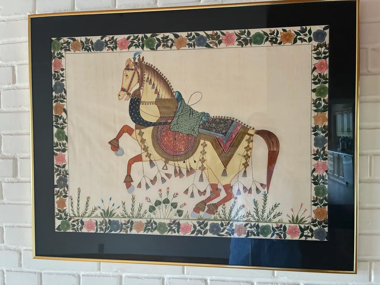 Billede 1 - Indisk silkemaleri 84x 65 cm