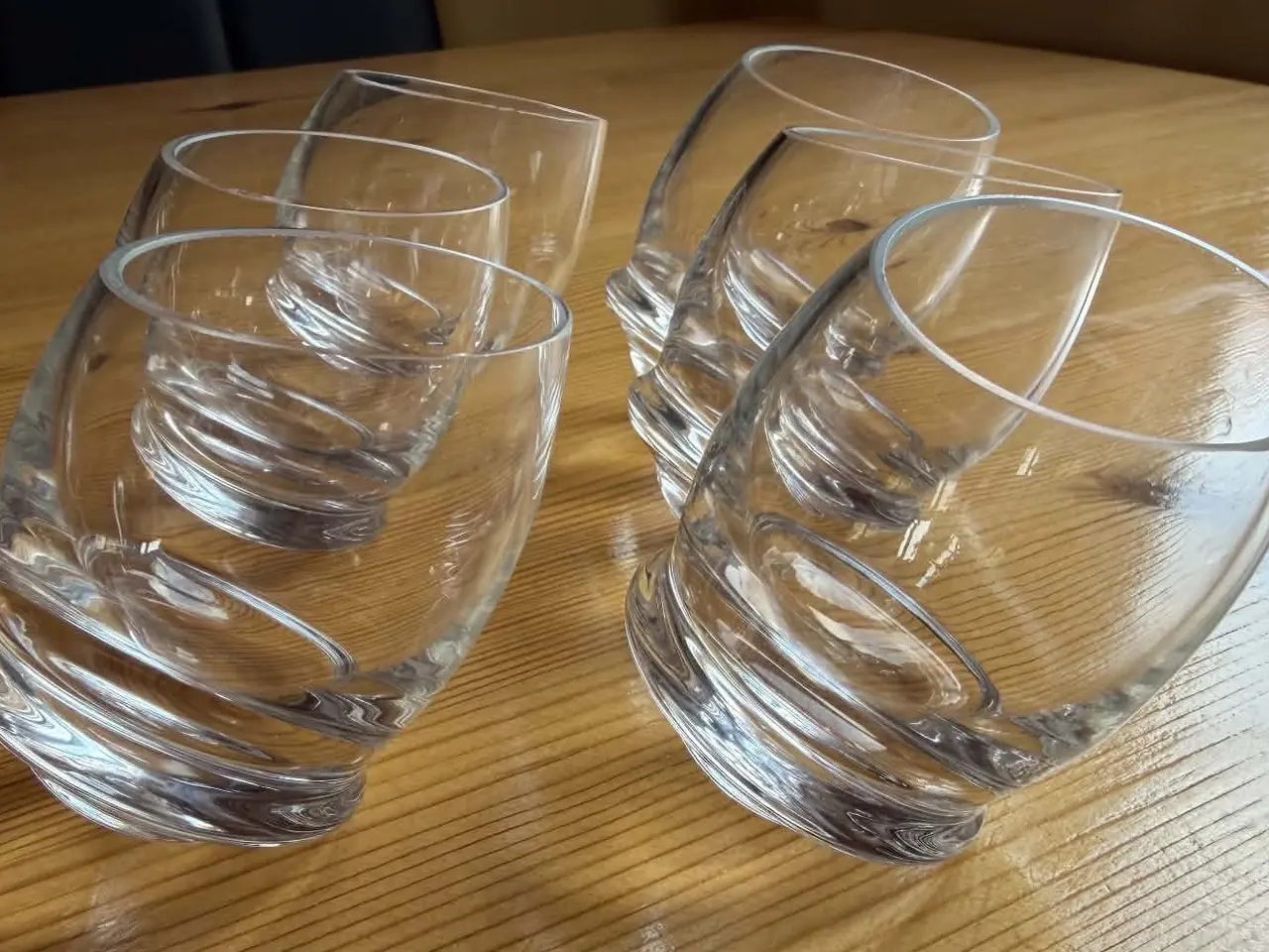 Billede 1 - 6 stk. Krosno Roly-Poly "vippe" snapse-/shotglas