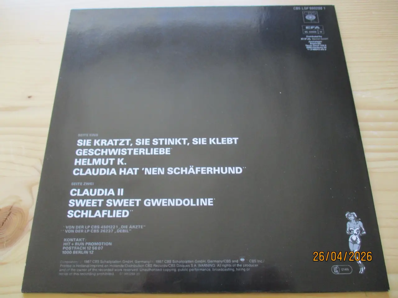 Billede 2 - Die Ärzte - Ab 18 + Punkrock 10" Vinyl + 1987 +