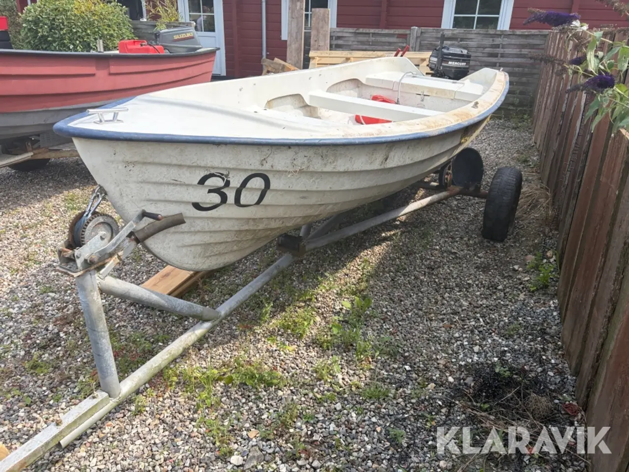Billede 1 - Jolle Ryds-460 motor og vogn medfølger
