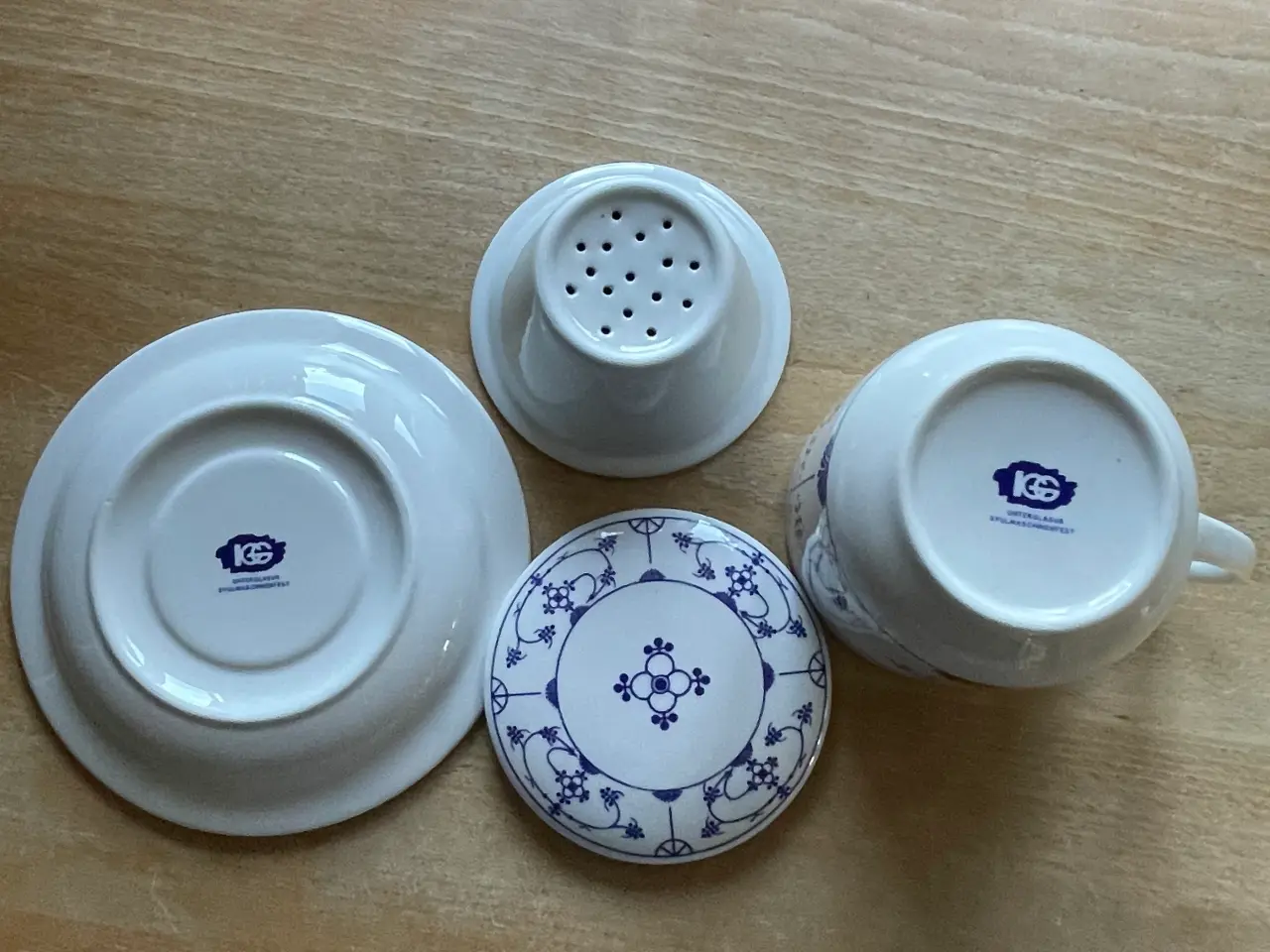 Billede 4 - Fattigmands musselmalet krus med tesi