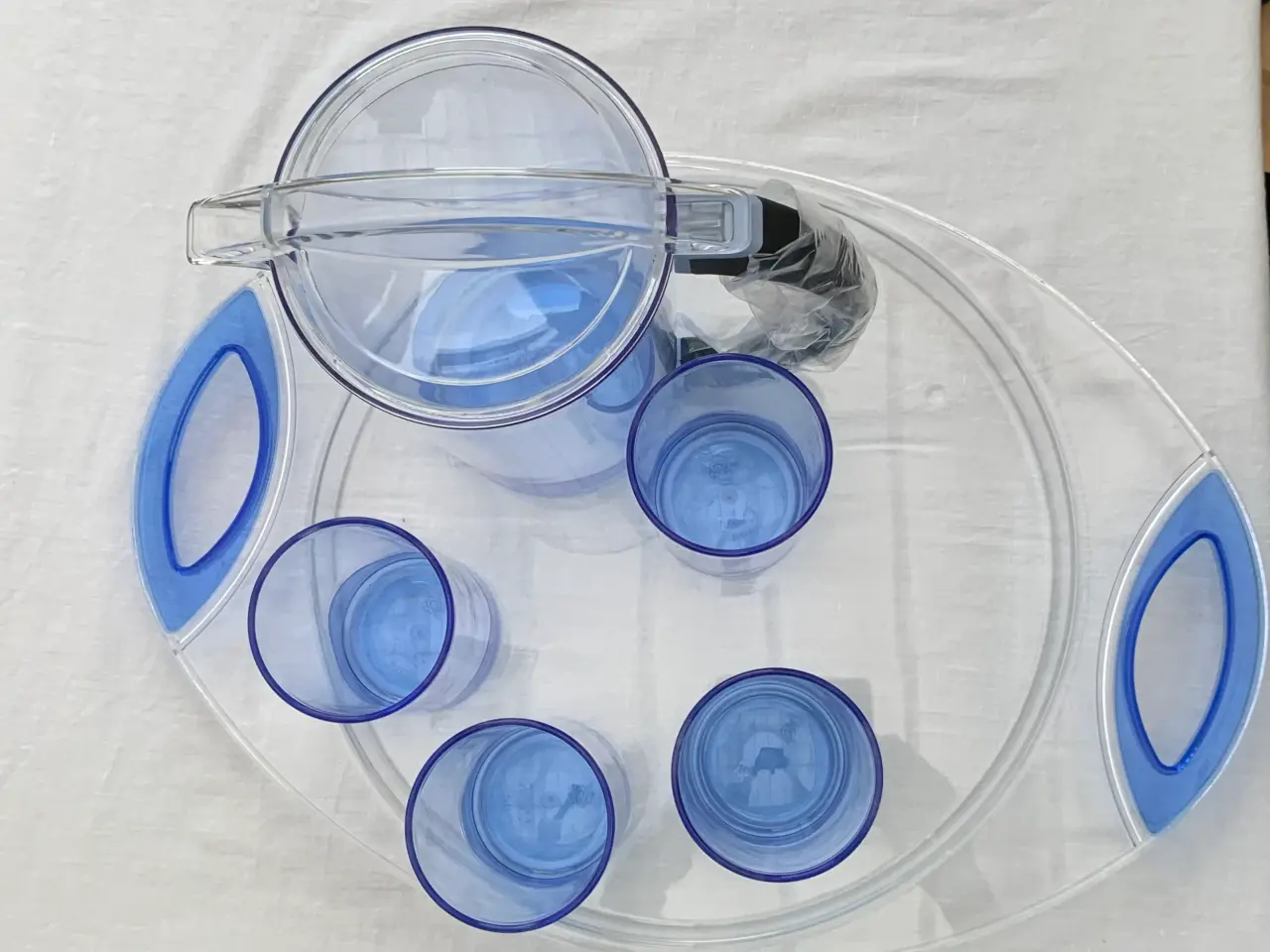 Billede 2 - Serverings sæt med bakke, kande og glas