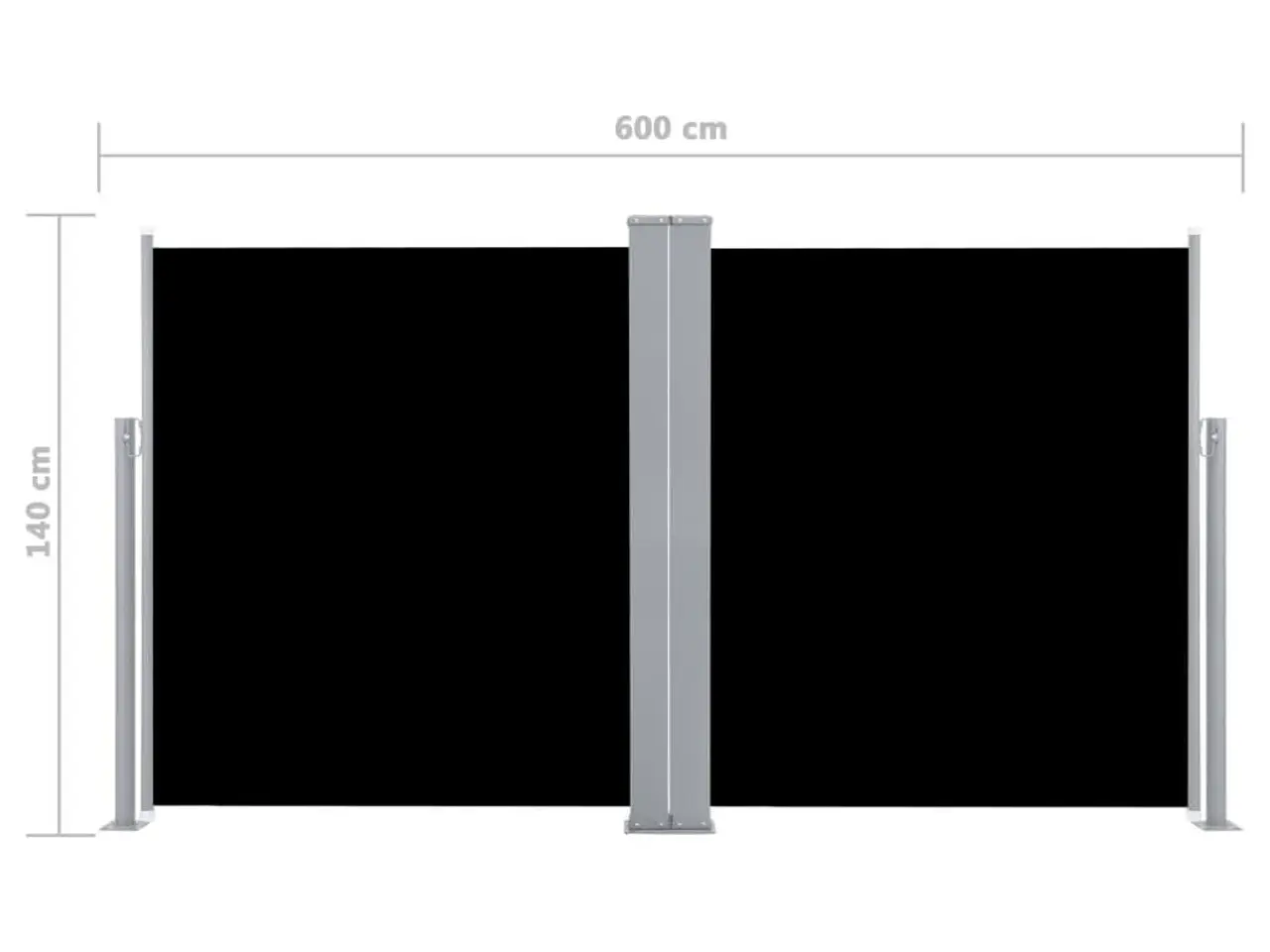 Billede 12 - Sammenrullelig sidemarkise 140 × 600 cm - sort