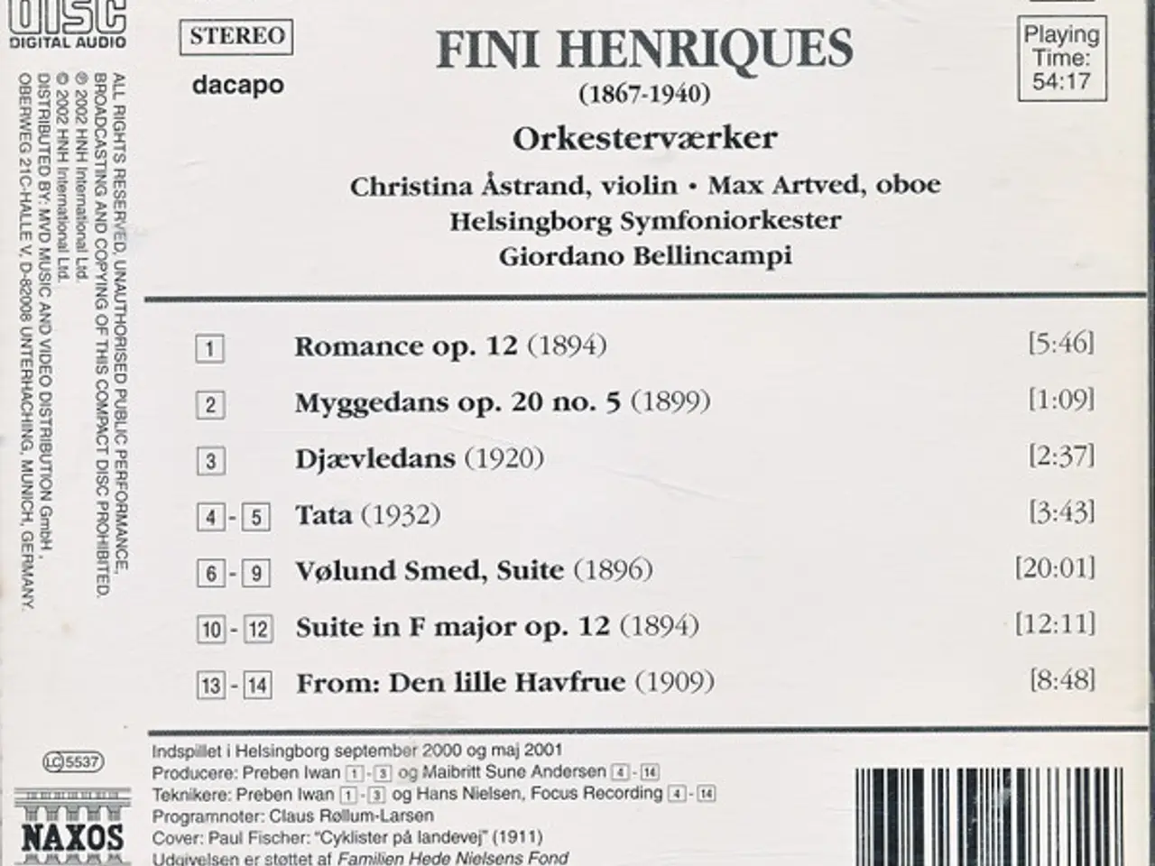 Billede 2 - Fini Henriques – Orkesterværker – CD