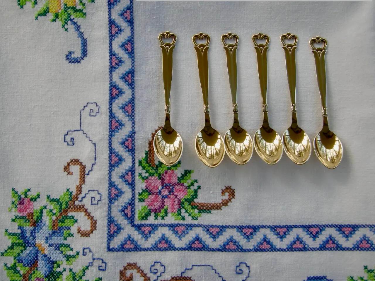 Billede 2 - Mokkateskeer - Forgyldte teskeer - Vintage skeer
