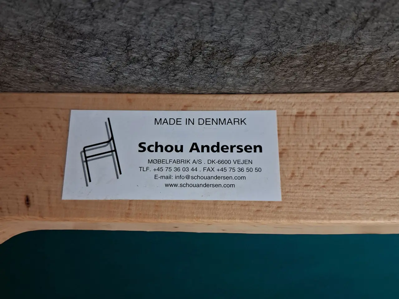 Billede 12 - Schou Andersen stole i bøg med blåt betræk – sæt