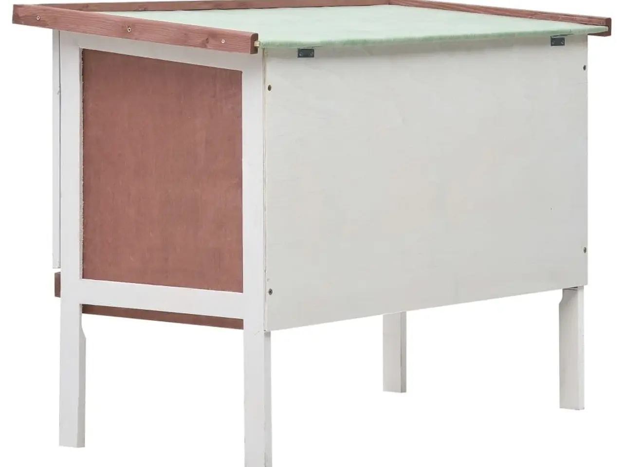 Billede 5 - Udendørs kaninbur i træ - brun og hvid, 90 x 45 x 65 cm