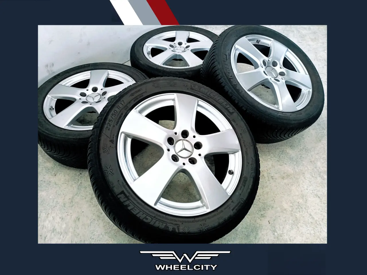 Billede 1 - 5x112 17" ET48,5 nav 66,6ø Mercedes vintersæt TPMS