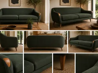 Flot retro-sofa fra ILVA, Mørkegrøn velholdt