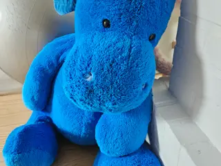 Mega stor blå drage bamse ( penge til mor