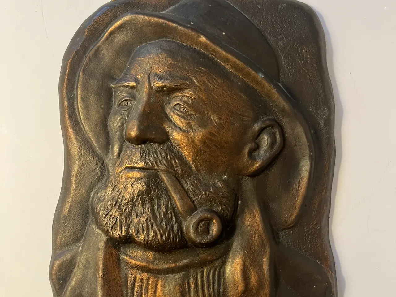 Billede 1 - Retro bronze fisker relief 