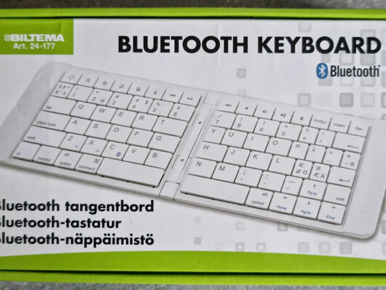 Billede 1 - Foldbar Mini Bluetooth Tastatur Nordic