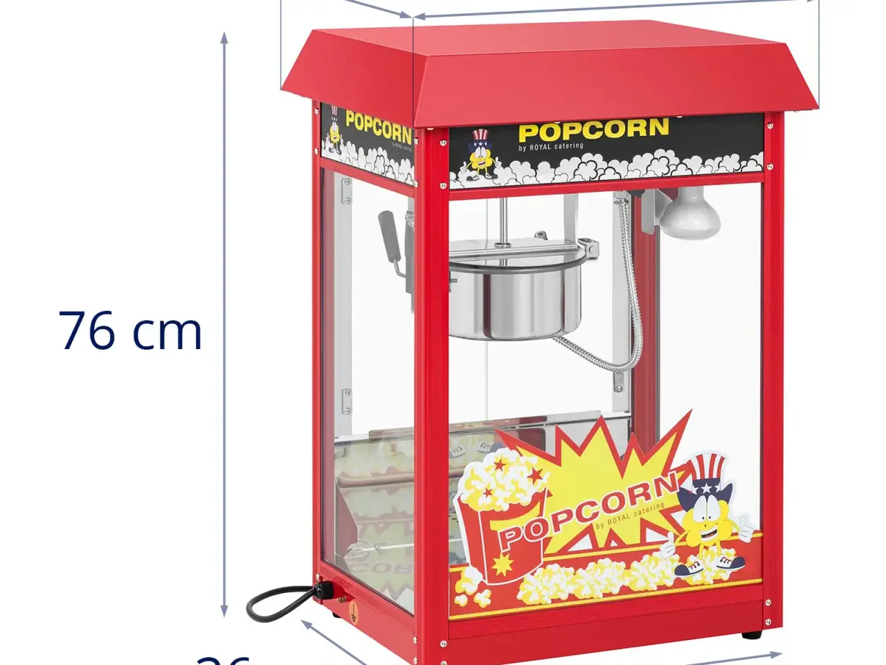 Billede 7 -  Popcornmaskine – retro design – rød
