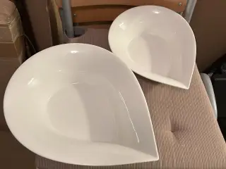 Bladformede porcelæns skåle